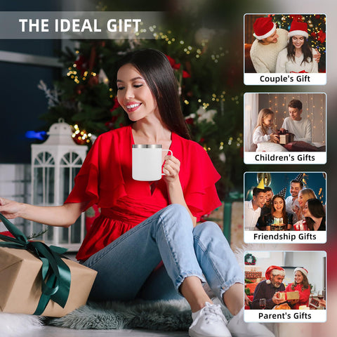 Volhoply Taza de Café Aislada 14oz con Tapa Antifugas — Vacío de Doble Pared
