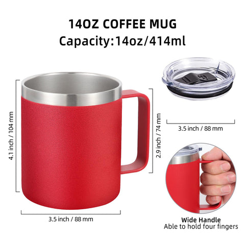 Volhoply taza térmica con mango ergonómico, vista lateral para sujetarla con comodidad