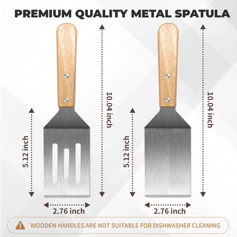 Volikos espátula inox mango de madera ergonómico para mayor agarre.