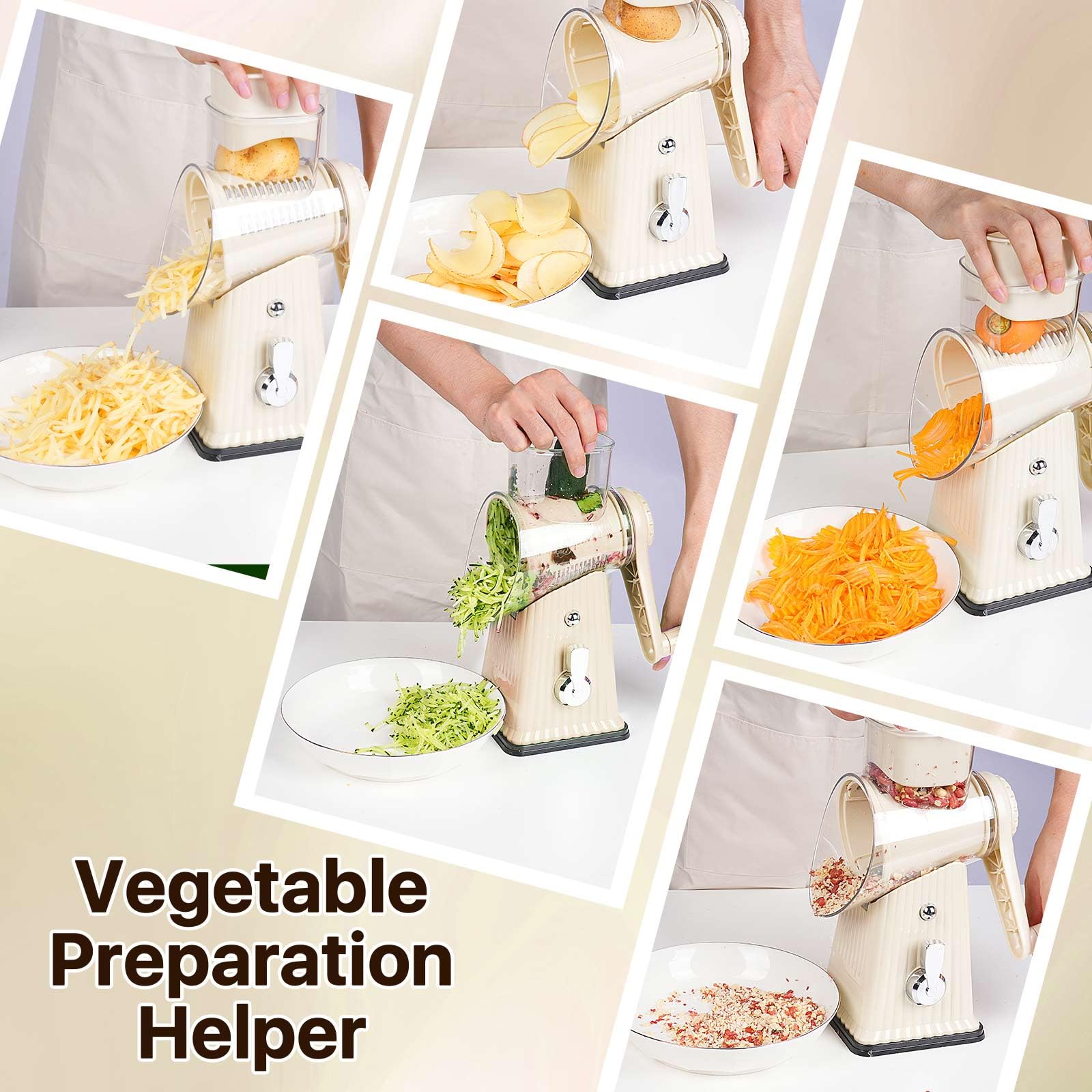 Volixod rallador con depósito amplio para cargas rápidas de ingredientes.