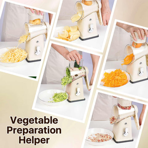 Volixod rallador con depósito amplio para cargas rápidas de ingredientes.
