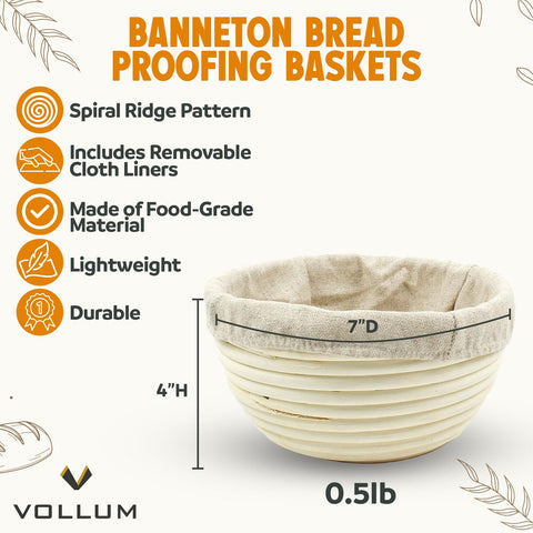 Vollum Banneton con forro de lino interior para facilitar desmoldado.