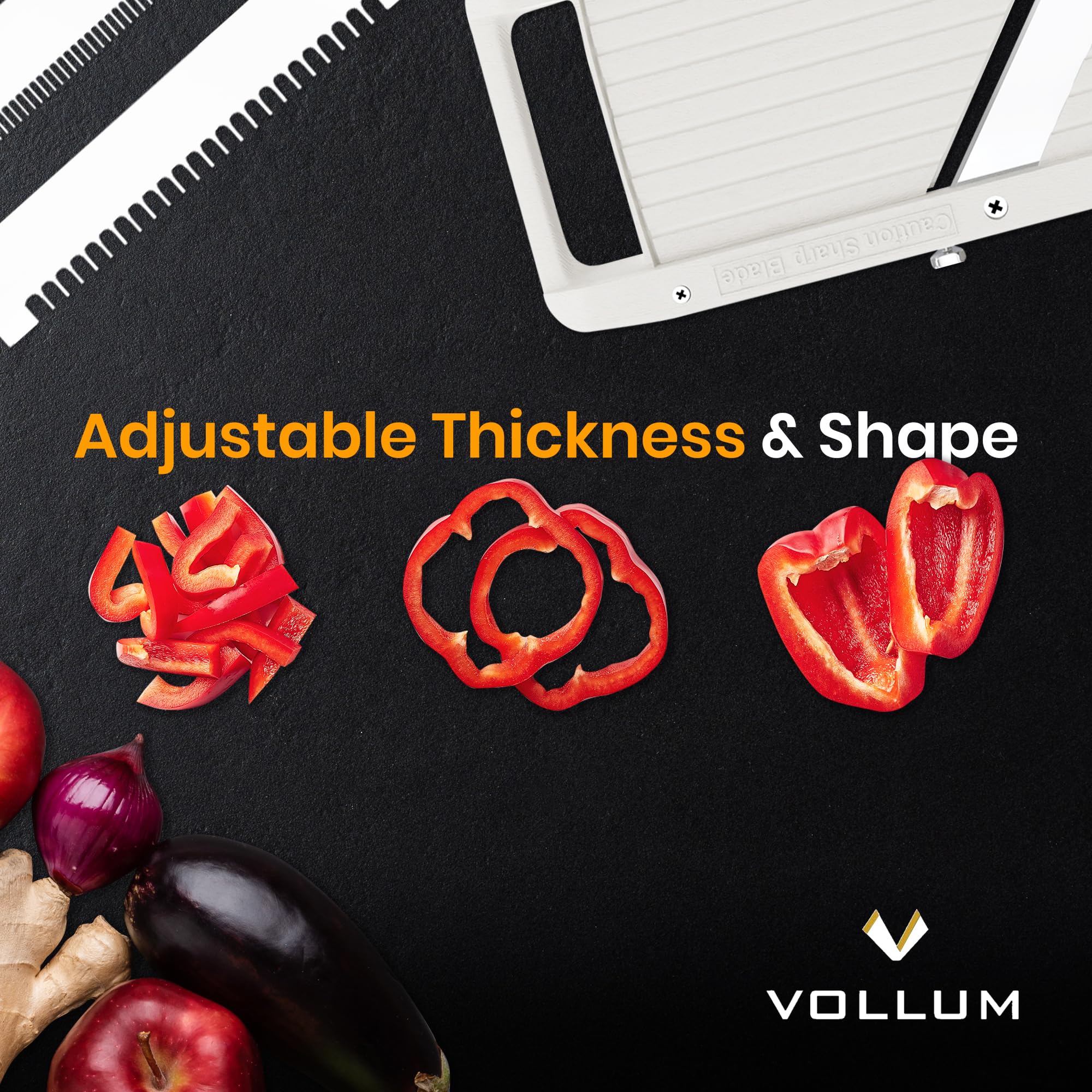 Vollum Narrow Mandoline, tamaño compacto ideal para la cocina moderna.