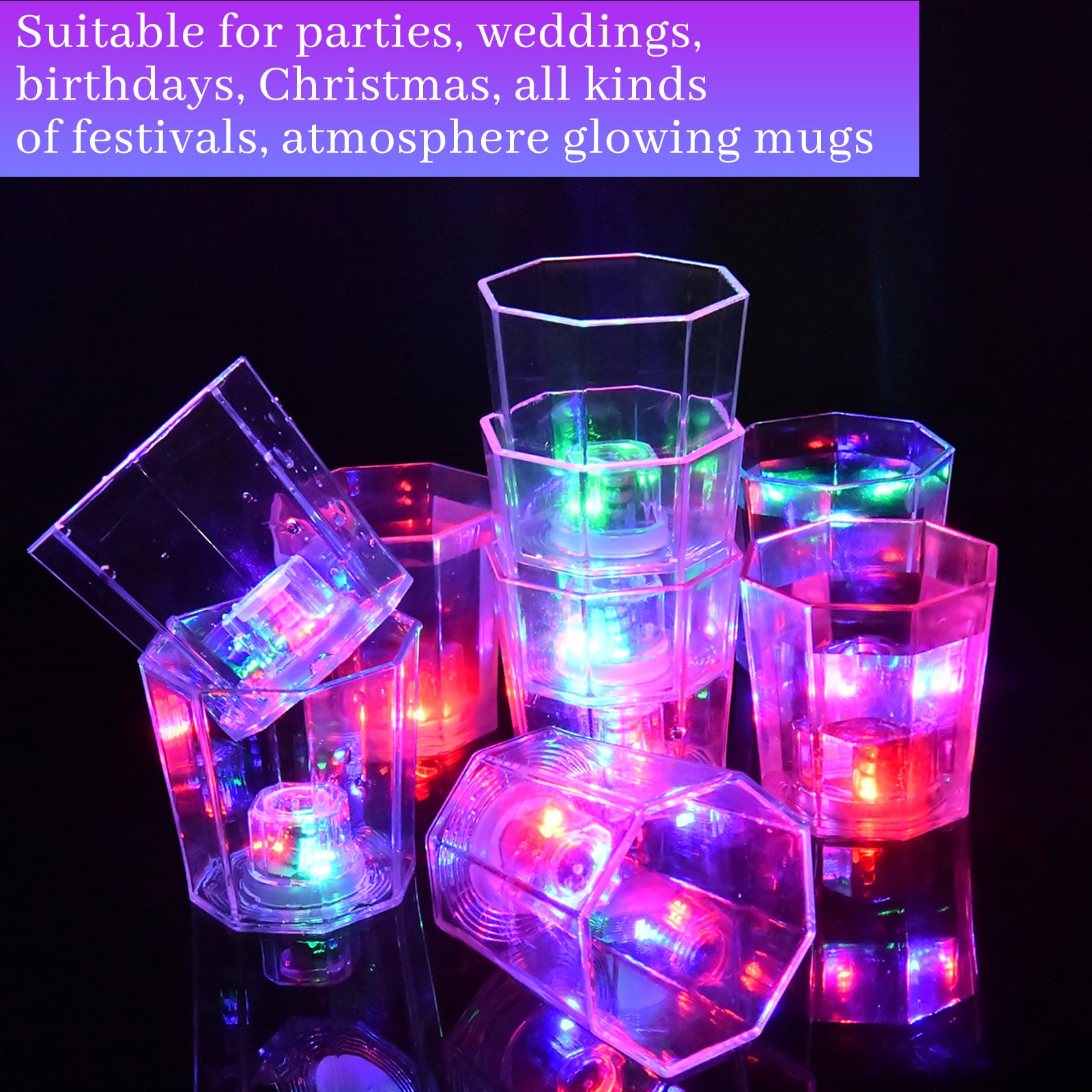 Vaso Volpeblu chupito LED destellos multicolor para bares y celebraciones
