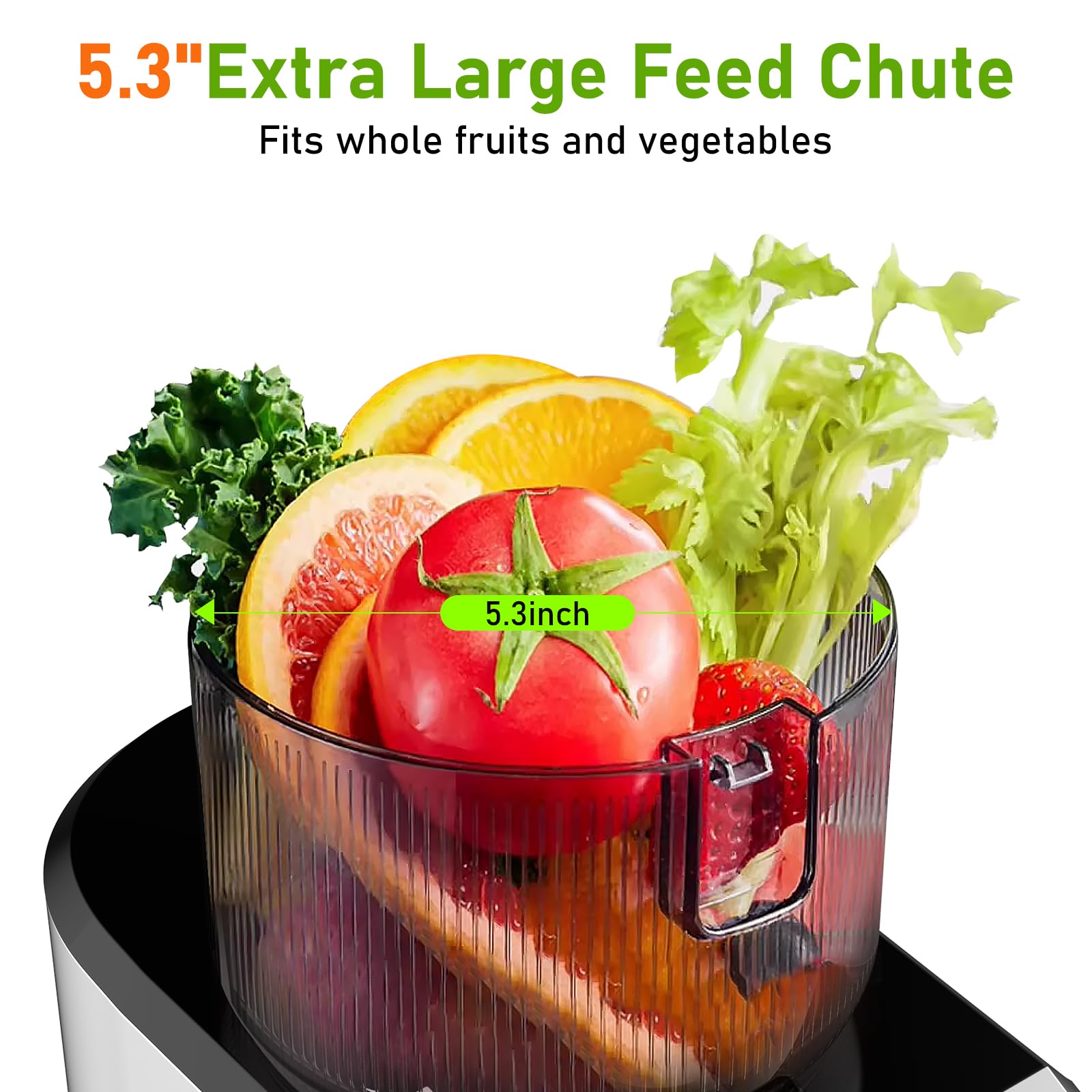 Voltisphere CFR606 tolva amplia facilita introducir piezas grandes para jugos.