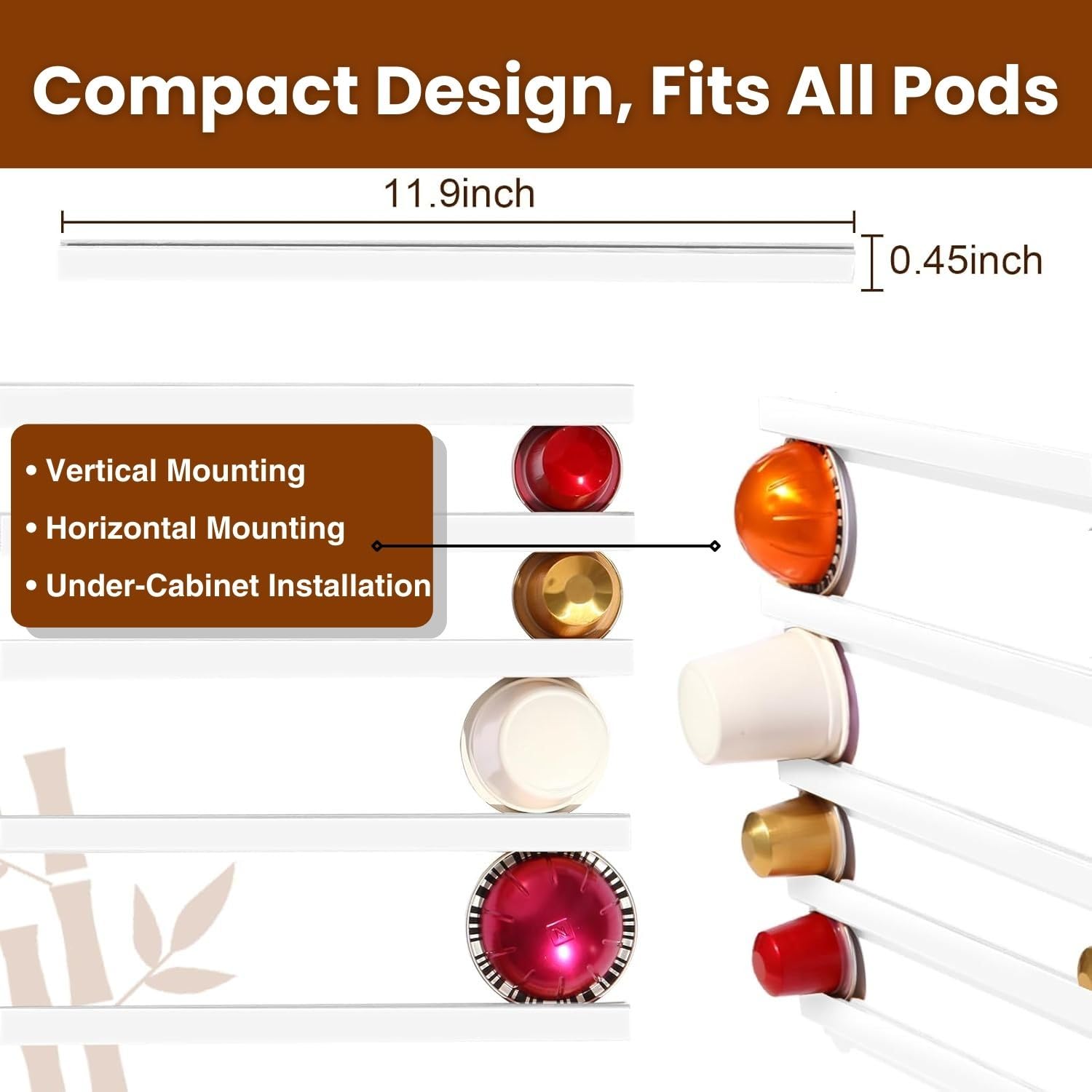 VOMELON porta-capsulas-uso-versatil para cocina, oficina o RV.