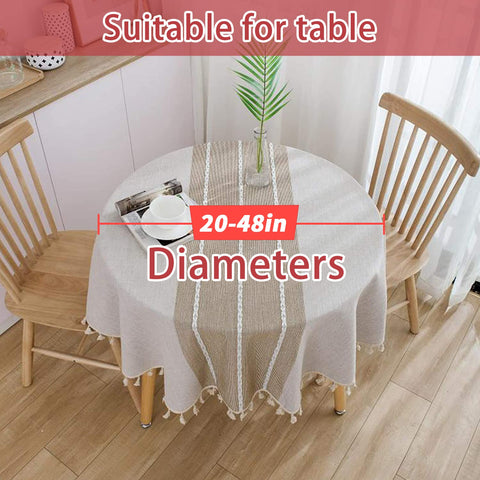 Mantel redondo Vonabem de 60 pulgadas para mesa de comedor.