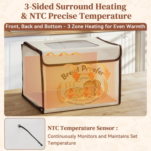 Control de temperatura VONATES 50-113°F para pan perfecto