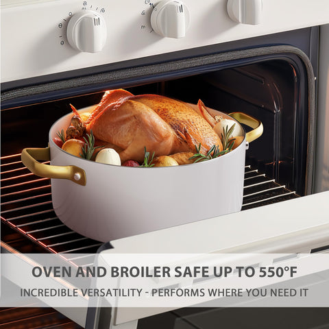 Cacerola cerámica 1.7qt con tapa VONIKI, ideal para salsas rápidas.