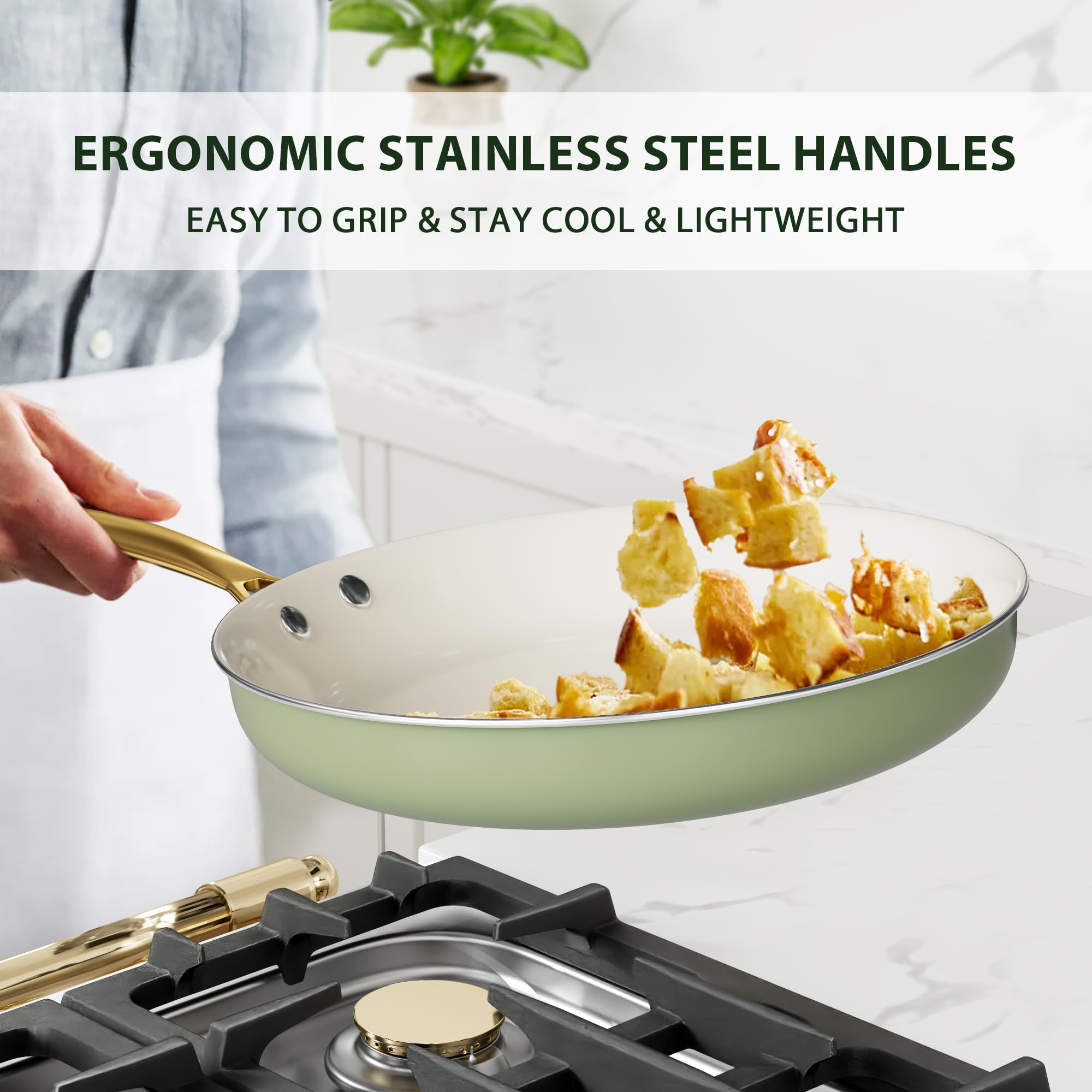 Cazo Voniki 2.5qt con tapa, ideal para salsas y cremas