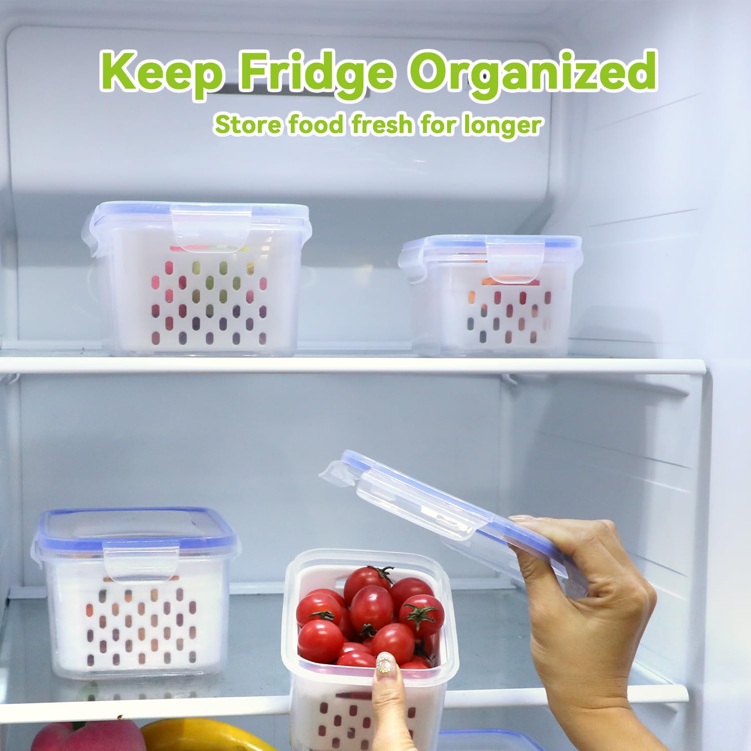 Voova contenedores-fruta 1750ml perfecto para verduras y frutas.