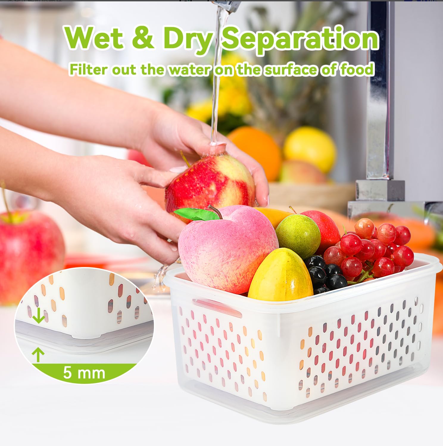 Voova contenedores-fruta 850ml ideal para porciones y frescura.