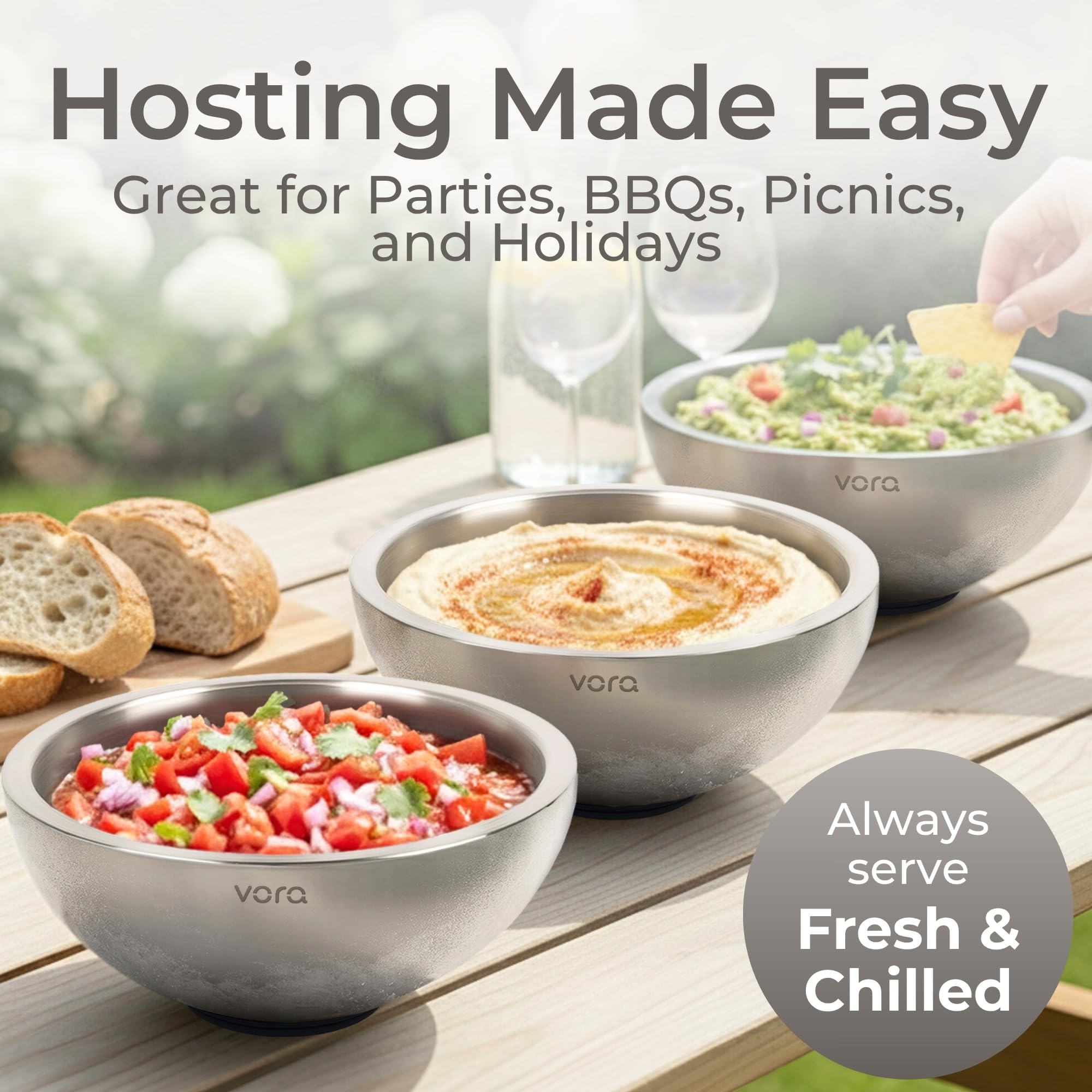 Ideal para guacamole, ensaladas y frutas en reuniones.