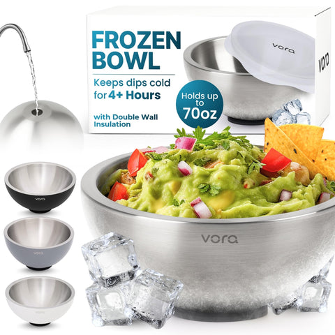 Vora 70oz dip chiller con tapa mantiene dips fríos para fiestas.