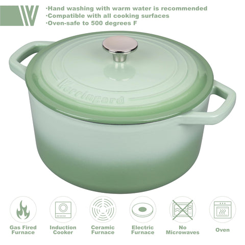 VORRINGARD cazo esmaltado verde con manijas ergonómicas para mayor control.