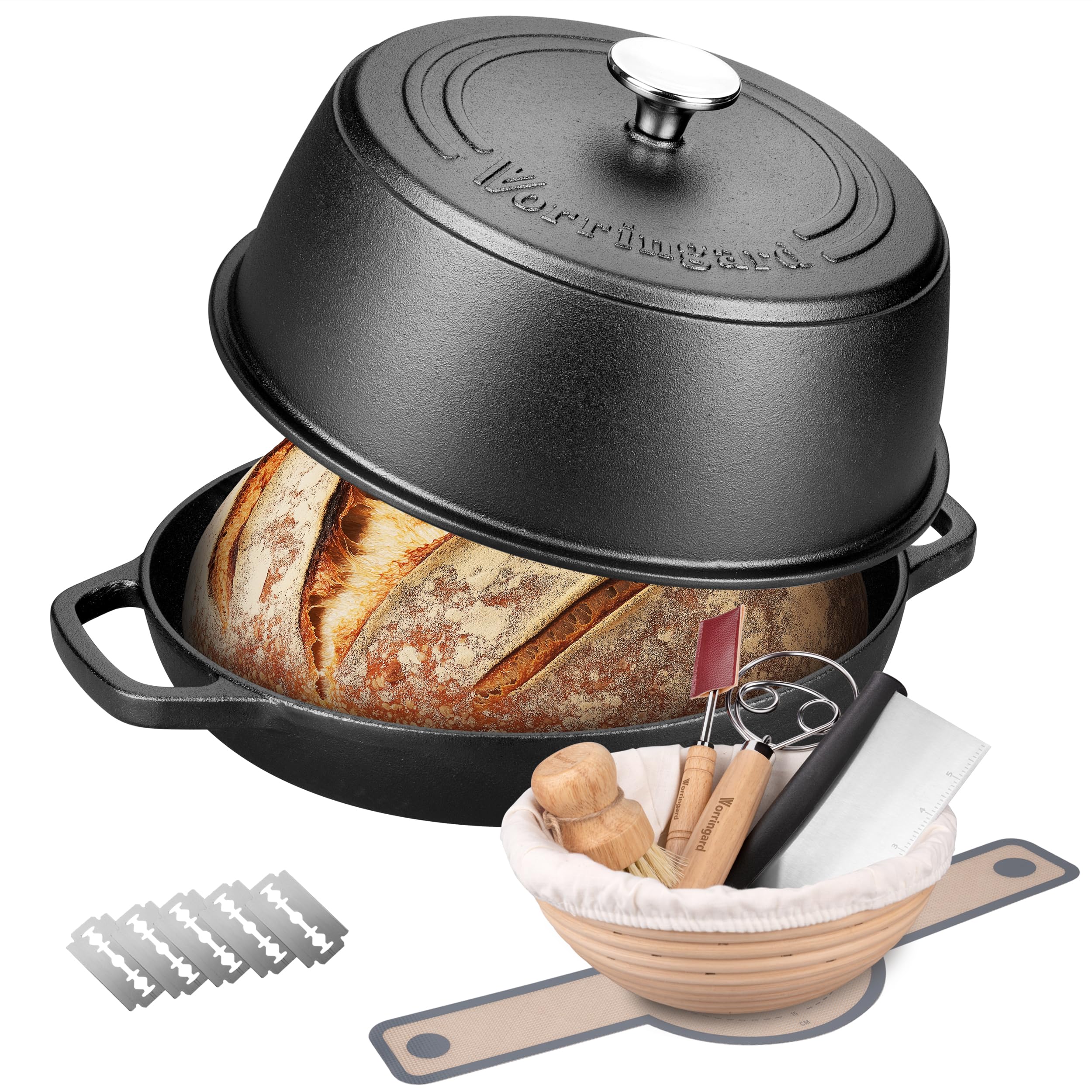 Horno Vorringard de hierro fundido con tapa para crujientes panes.