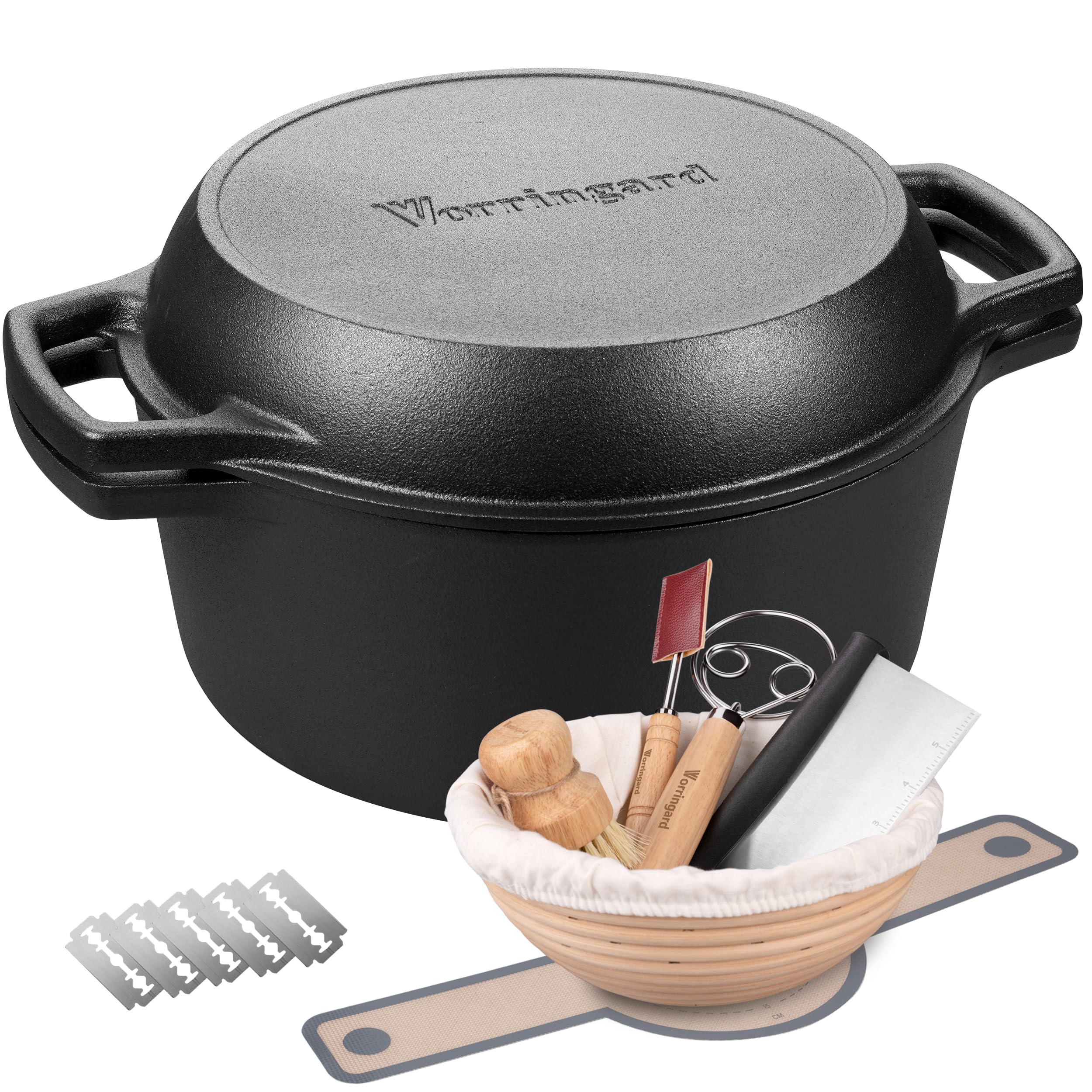 VORRINGARD olla doble con tapa para hornear pan y guisos con calor uniforme