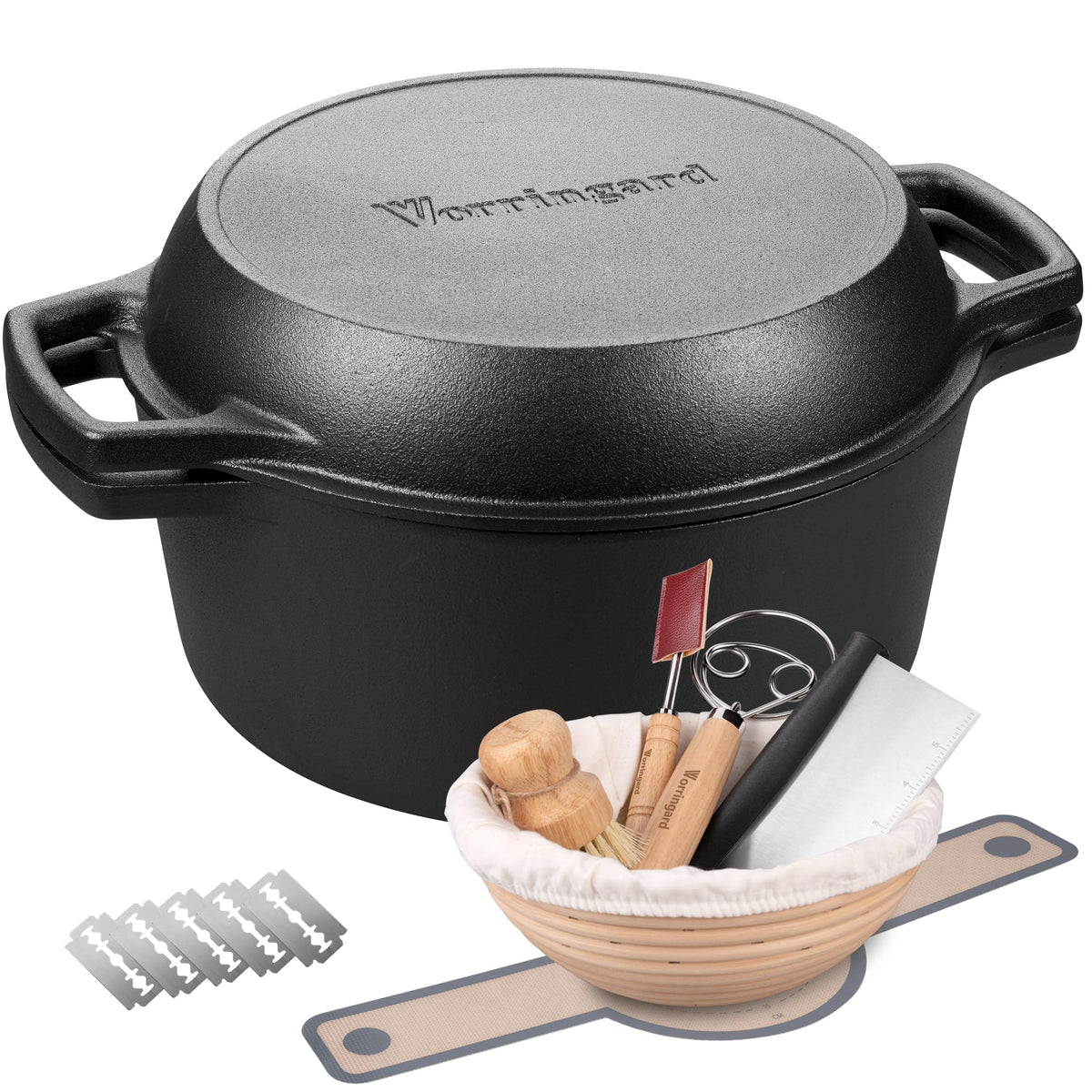 VORRINGARD olla doble con tapa para hornear pan y guisos con calor uniforme