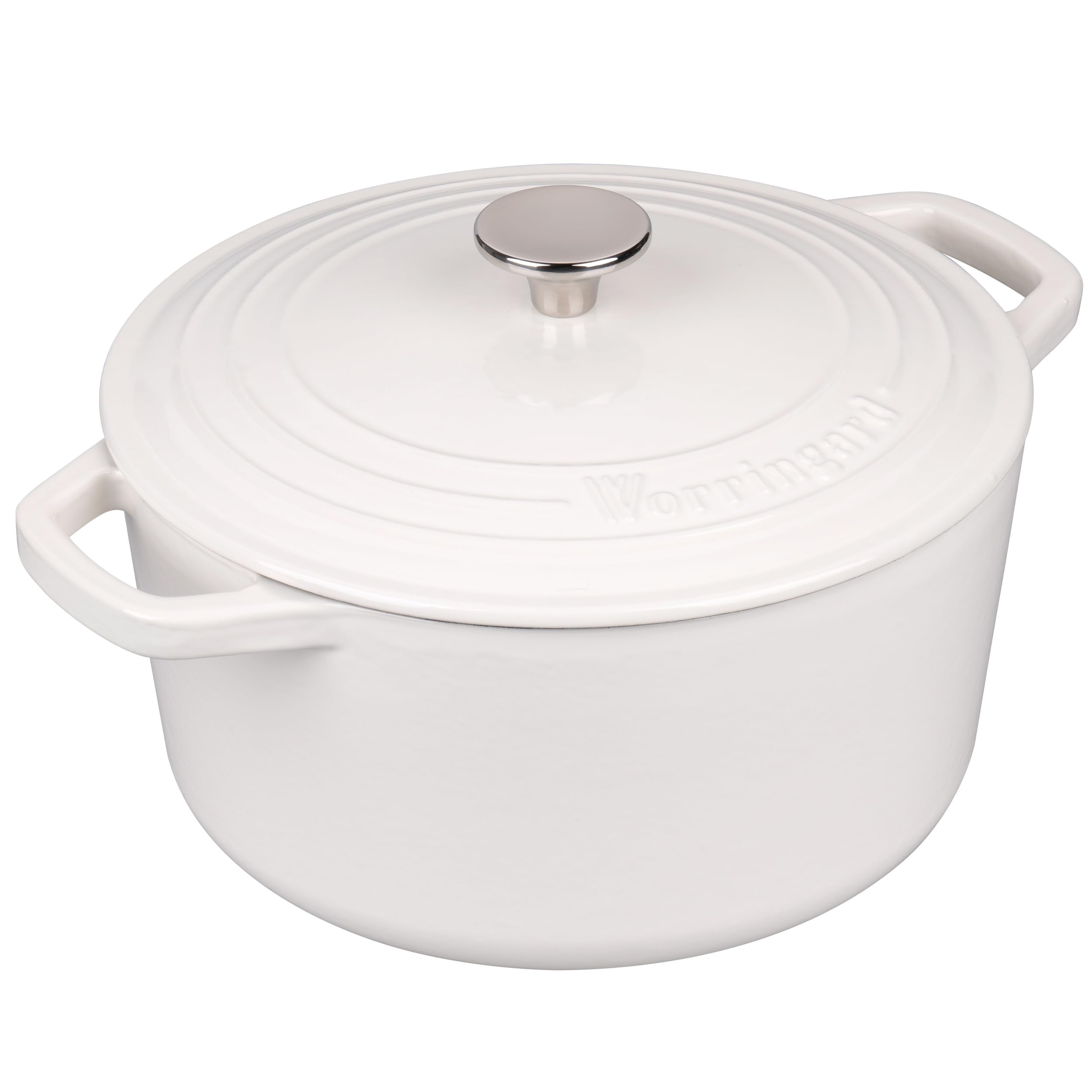 Olla de hierro esmaltado blanca con capacidad 4,5 qt