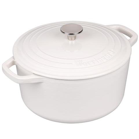 Olla de hierro esmaltado blanca con capacidad 4,5 qt