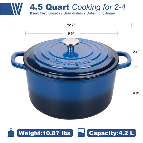 Vorringard olla esmaltada para cocción lenta con distribución uniforme del calor