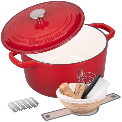 Olla VORRINGARD de hierro esmaltado con tapa para hornear pan.