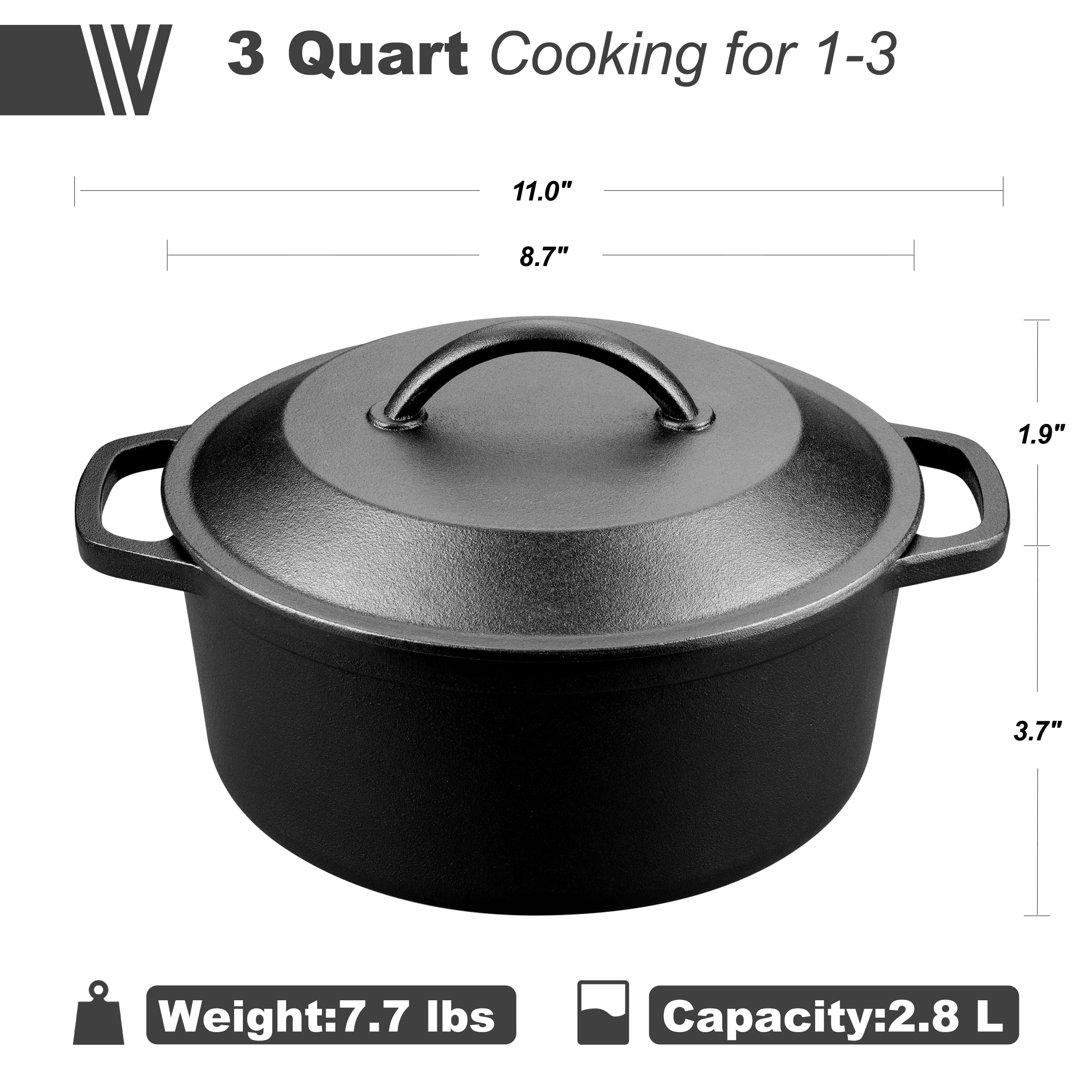 VORRINGARD olla con asas dobles ergonómicas para levantarla con facilidad