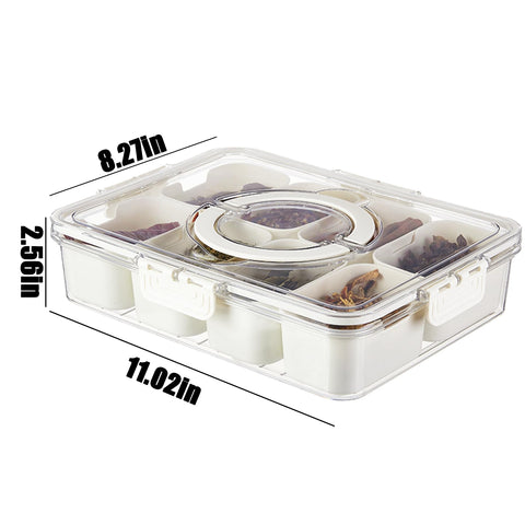 Bandeja VOUKEN con compartimentos separados, perfecta para frutas, frutos secos y snacks.