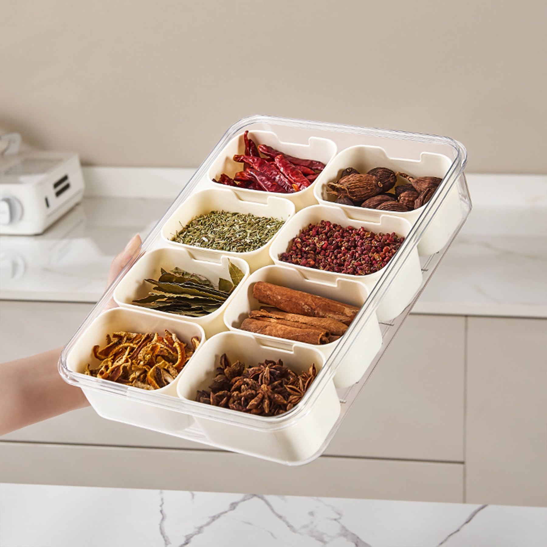 Bandeja VOUKEN de plástico seguro para alimentos y uso en comedores.