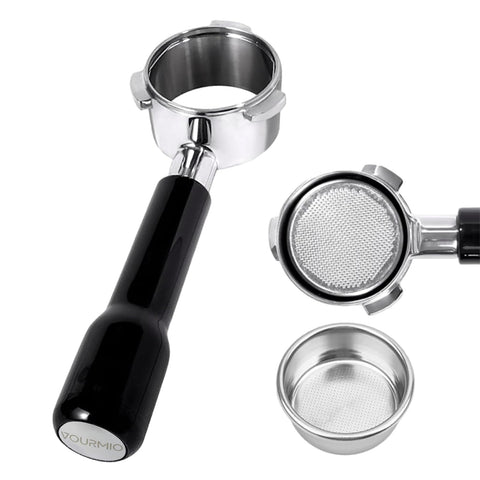 Portafiltro VOURMIO 54 mm sin fondo con tres orejas para observar extracción