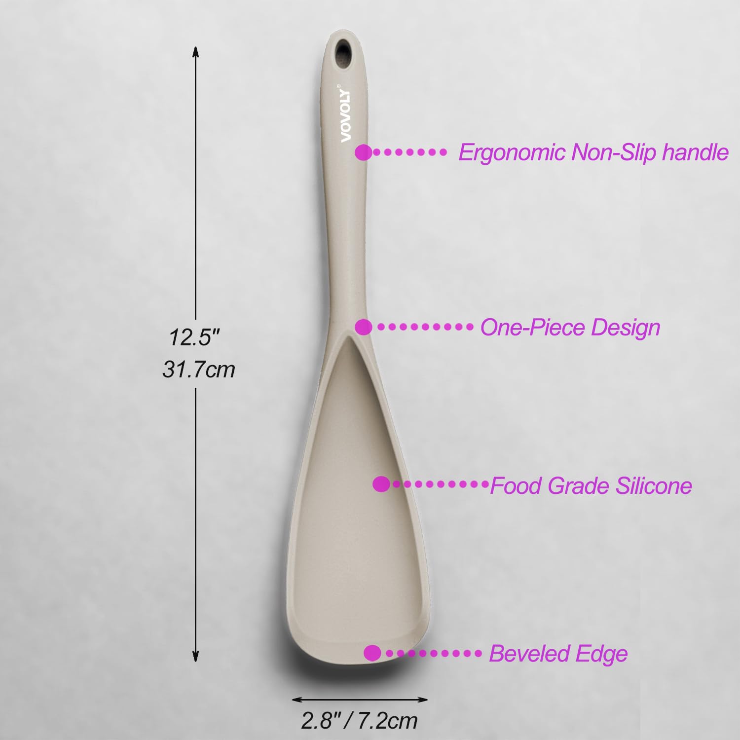 Cuchara Vovoly de silicona para raspar y servir sin goteos