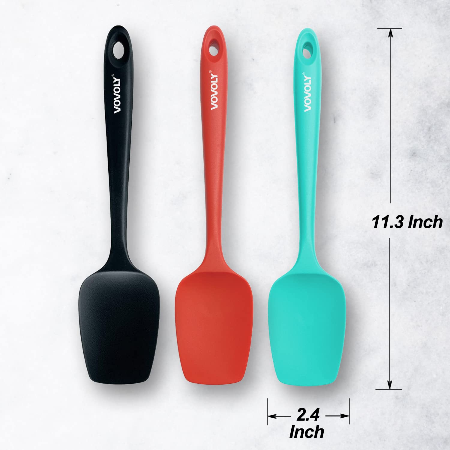 Espátula de silicona Vovoly color rosa, ideal para mezclar y raspar suavemente