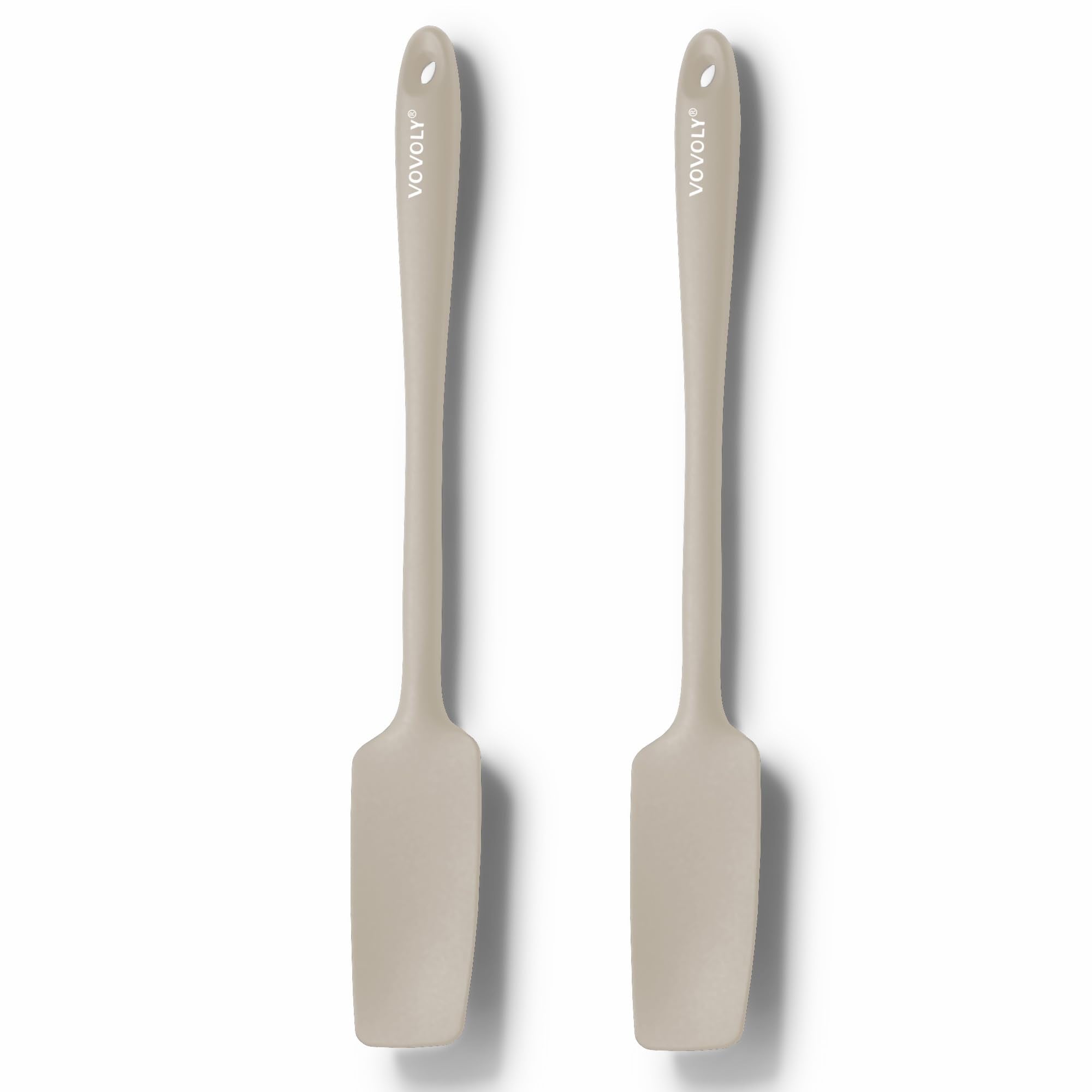 Espátula de silicona Vovoly para tarros con mango largo, ideal para extraer salsas.