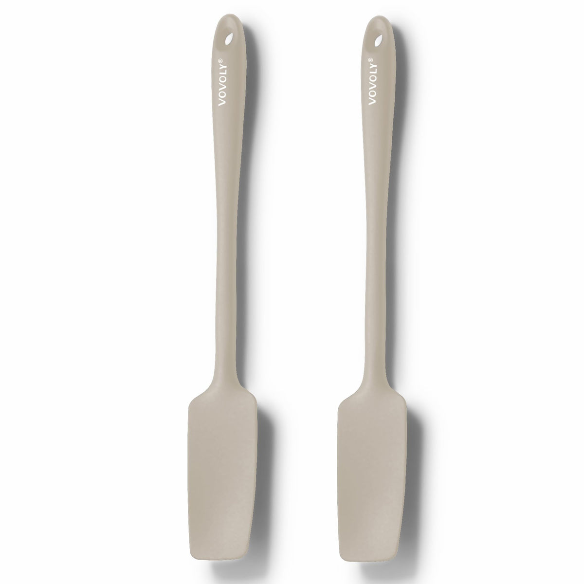Espátula de silicona Vovoly para tarros con mango largo, ideal para extraer salsas.