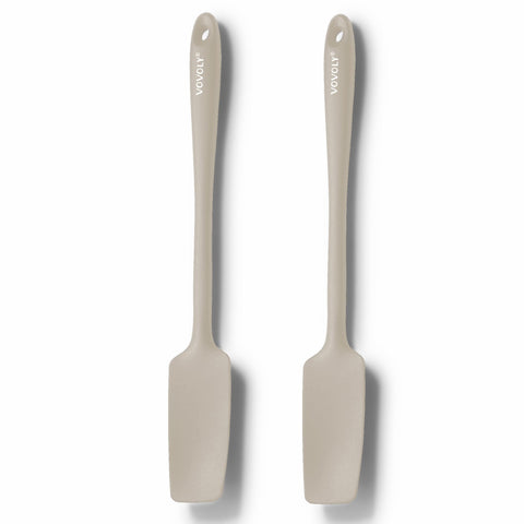 Espátula de silicona Vovoly para tarros con mango largo, ideal para extraer salsas.