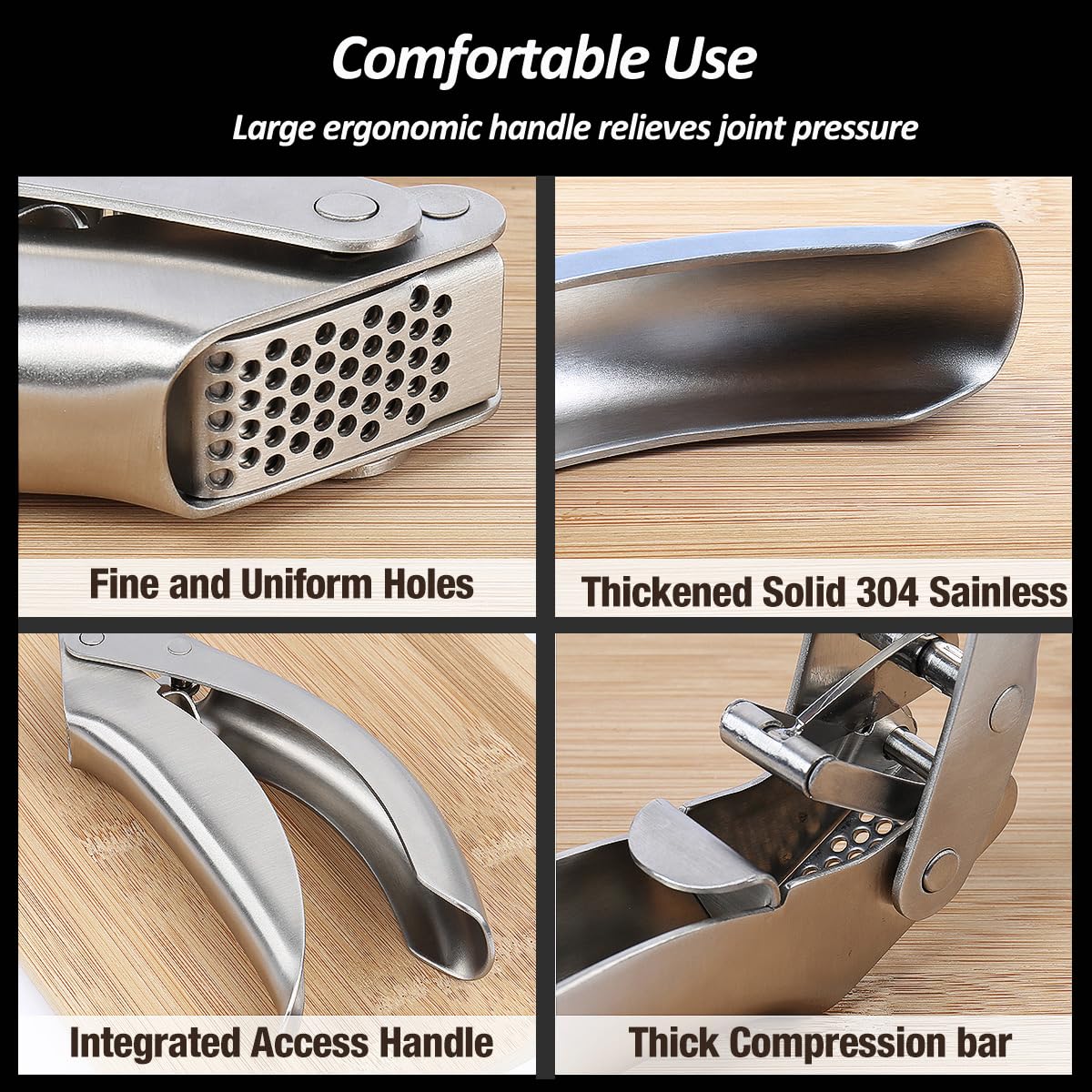 Manijas ergonómicas de Vovoly para uso cómodo y estable.