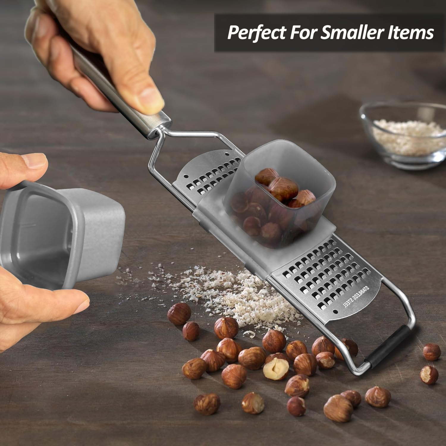 Rallador Vovoly Pro con corte extra grueso para nuez moscada y parmesano.
