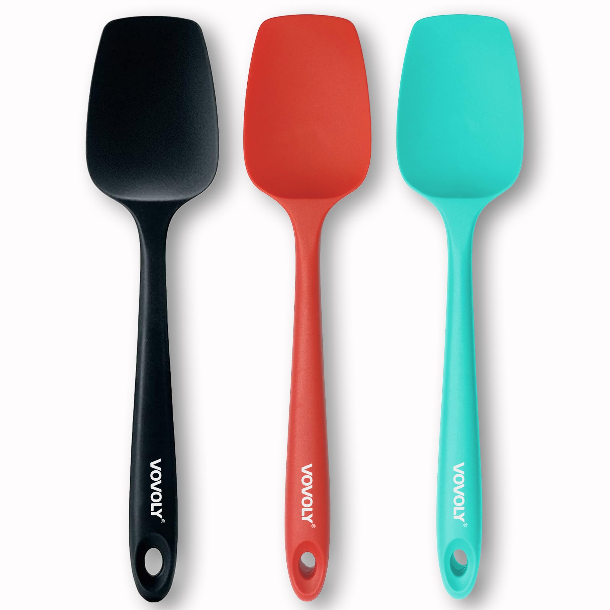 Espátula de silicona Vovoly set de 3 piezas para hornear sin rayar