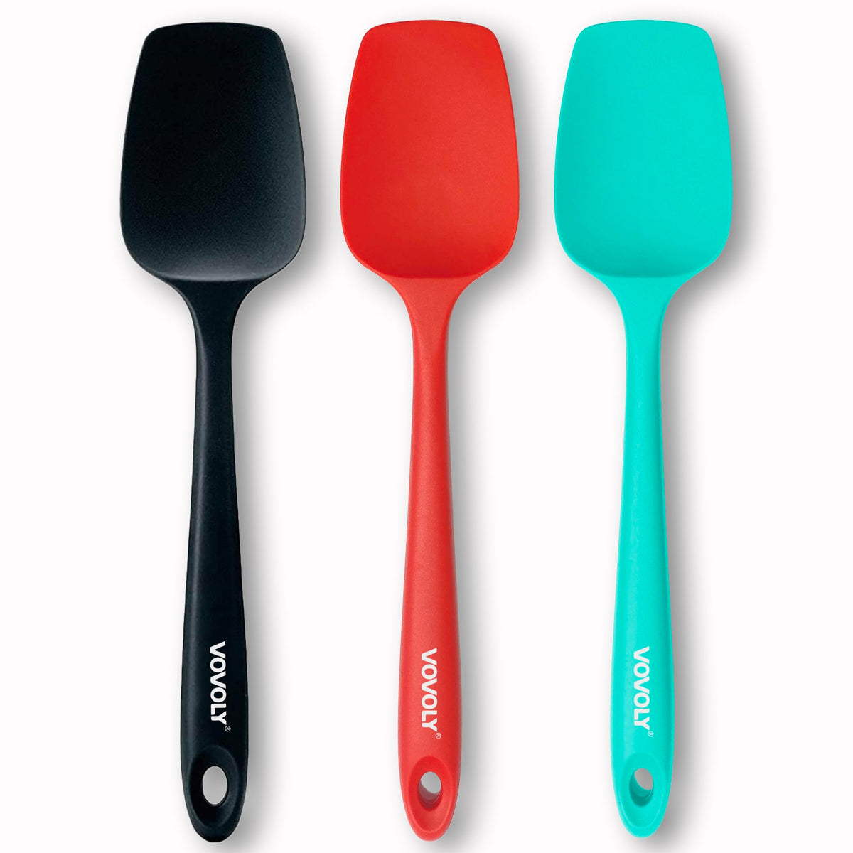 Espátula de silicona Vovoly set de 3 piezas para hornear sin rayar