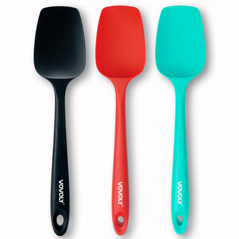 Espátula de silicona Vovoly set de 3 piezas para hornear sin rayar