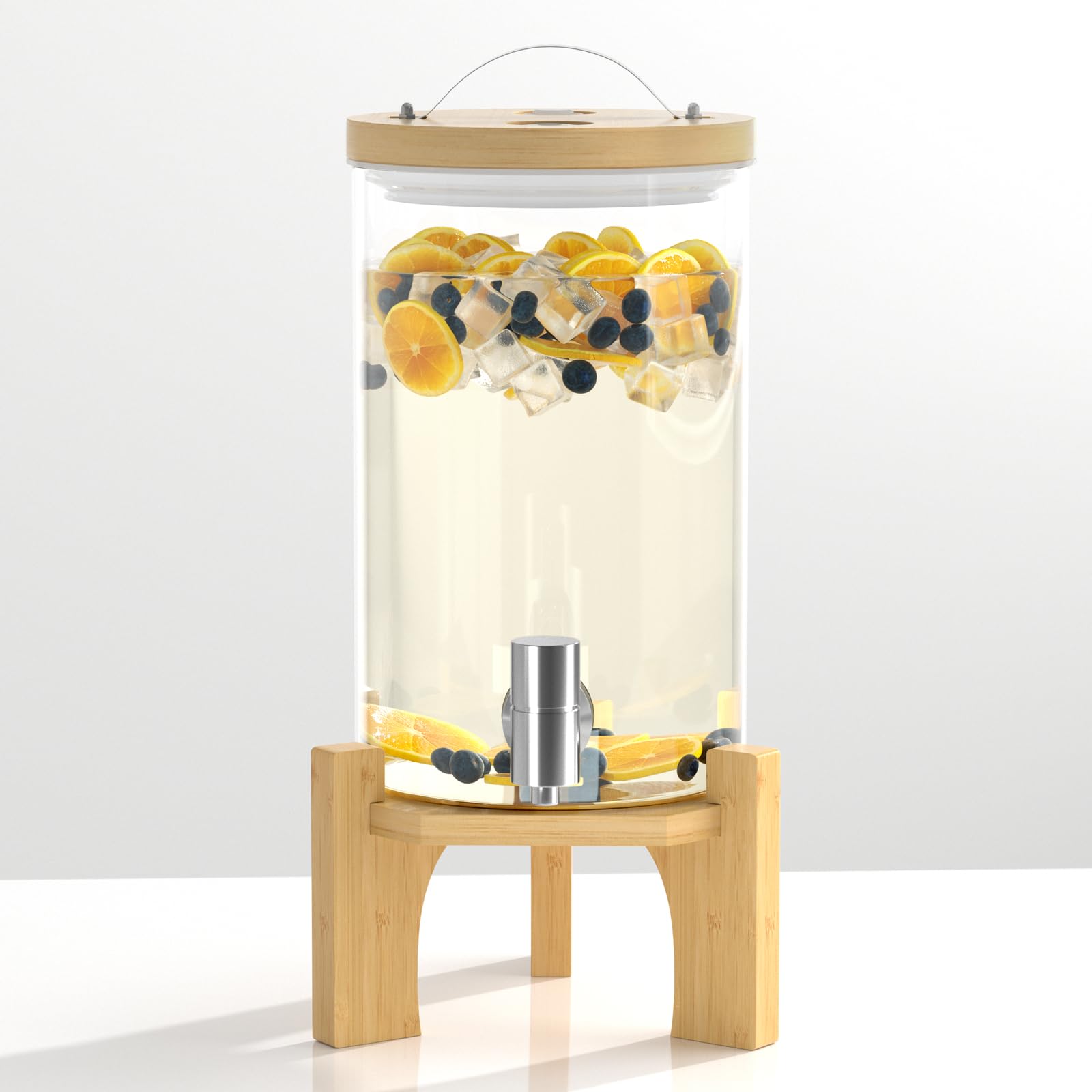 VOVUVK Dispensador de vidrio 1,2 galones para bebidas refrescantes.