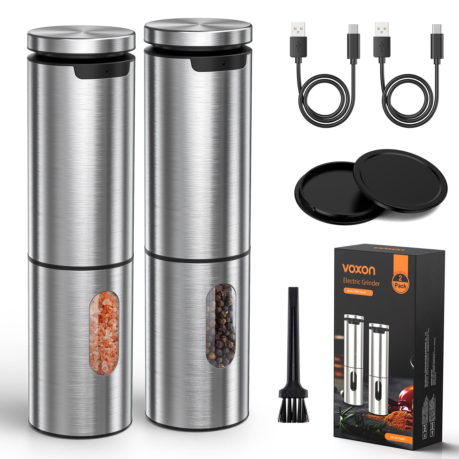 VOXON Capacidad 100 ml para moler pimienta en porciones grandes.
