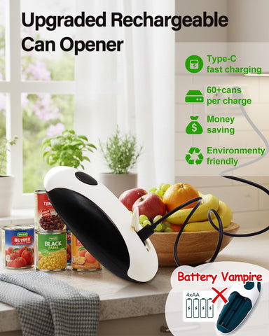Abrelatas Voyage Bees con borde suave para evitar lesiones al abrir latas.