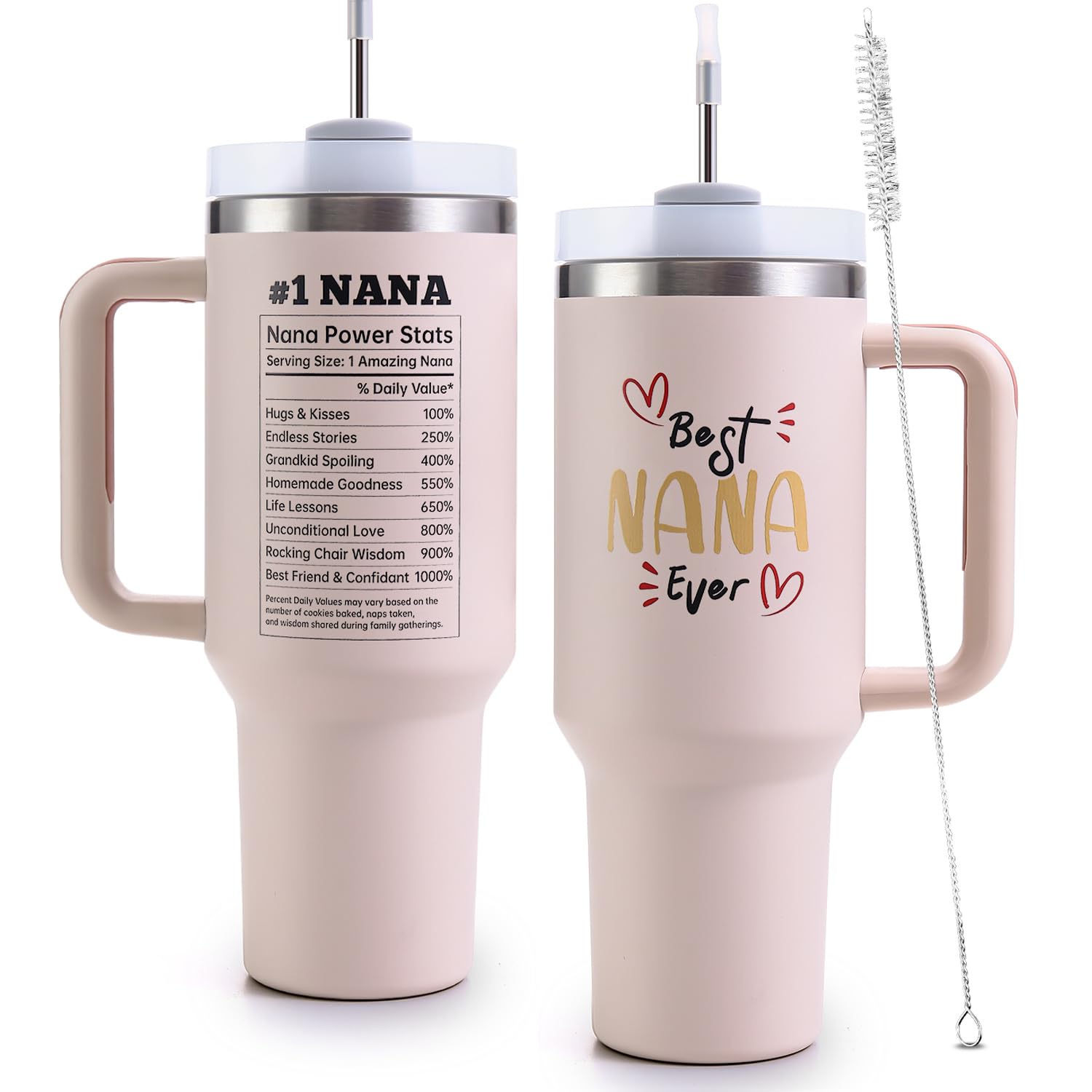 VoziSpace vaso térmico para abuela con asa, ideal para bebidas calientes o frías.