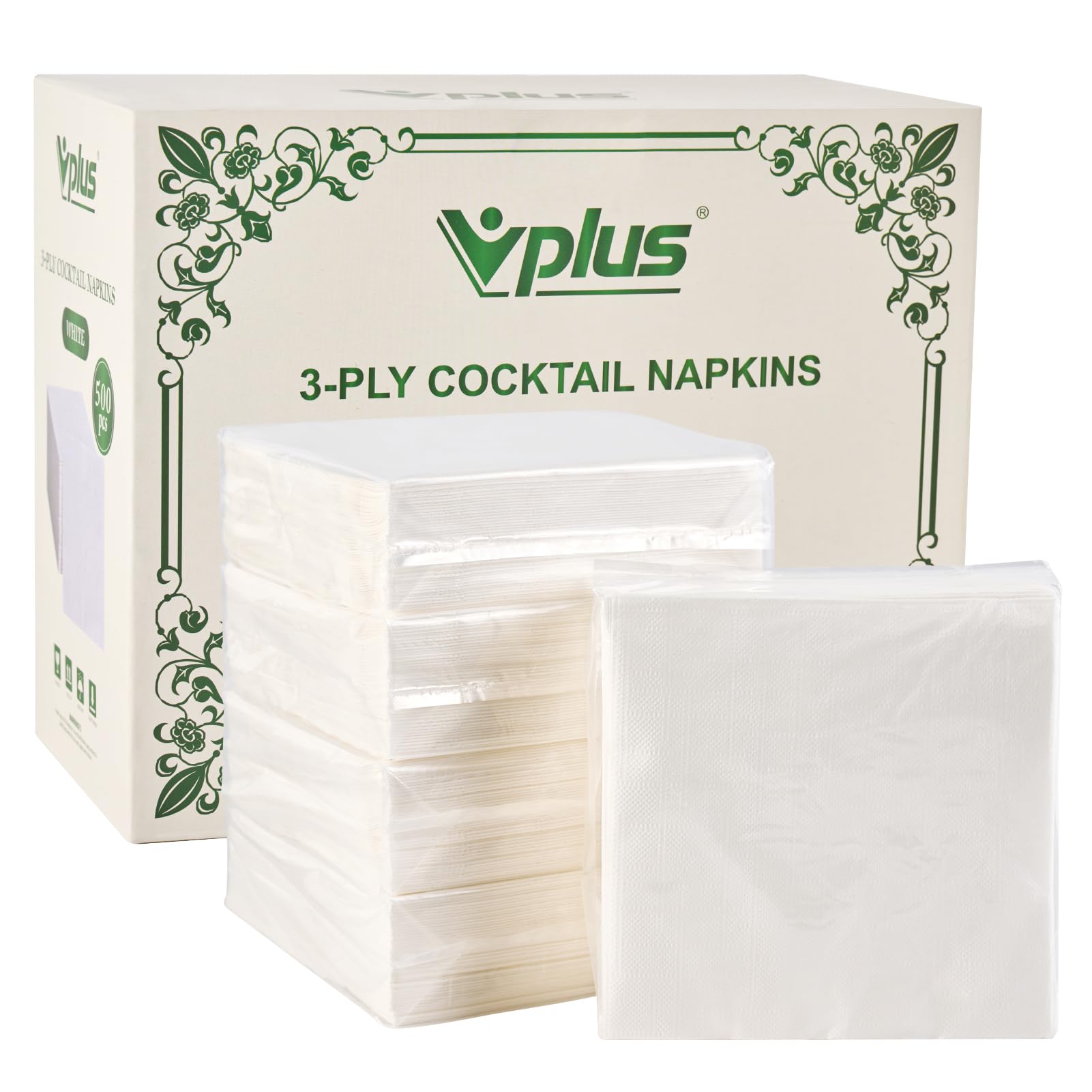 Servilletas Vplus coctel 500, suaves y absorbentes para restaurantes.