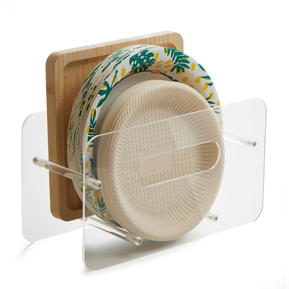 VQBLNC dispensador de platos 7-12 pulgadas en acrílico transparente para encimeras
