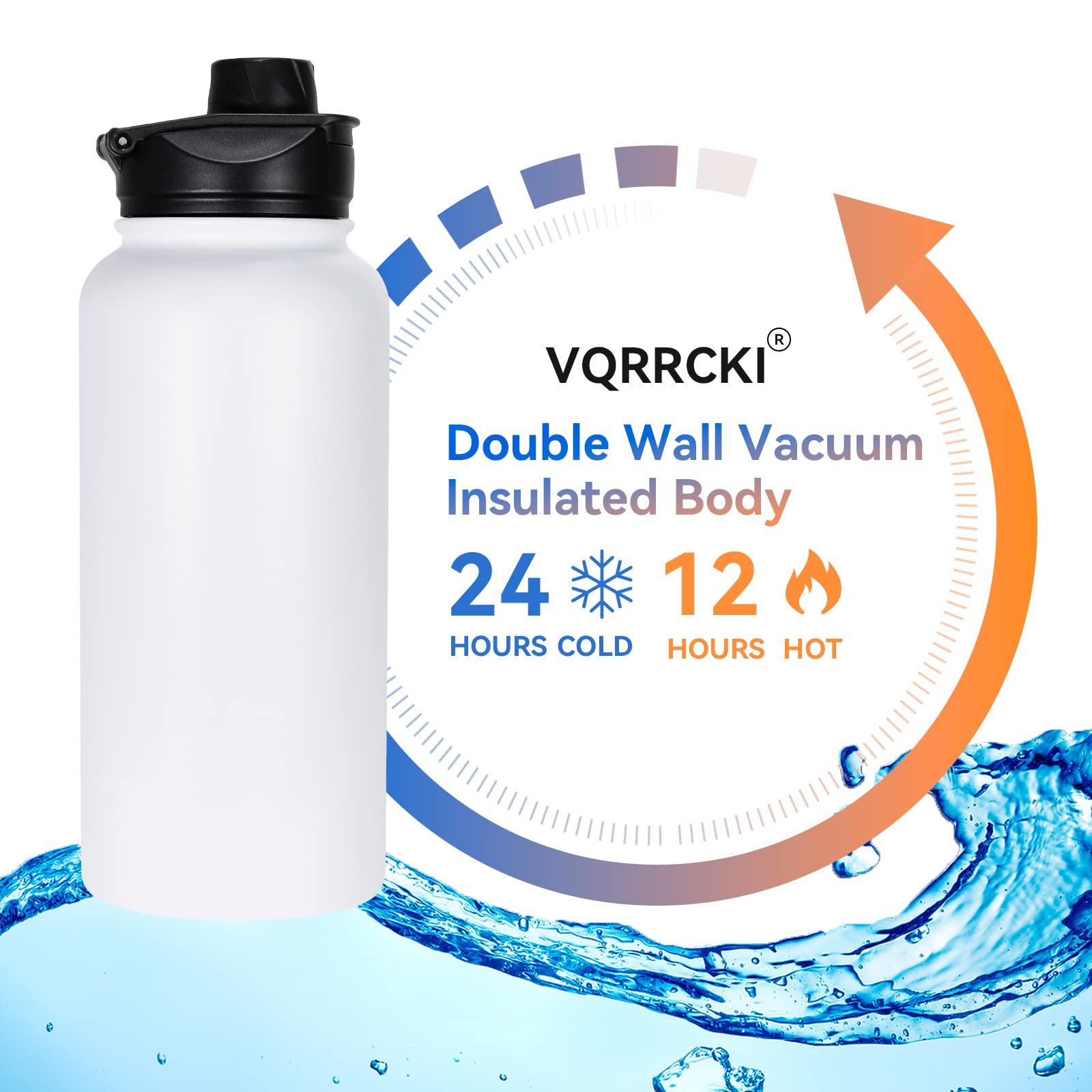 VQRRCKI botella con tapa pajilla fácil de beber durante entrenamientos