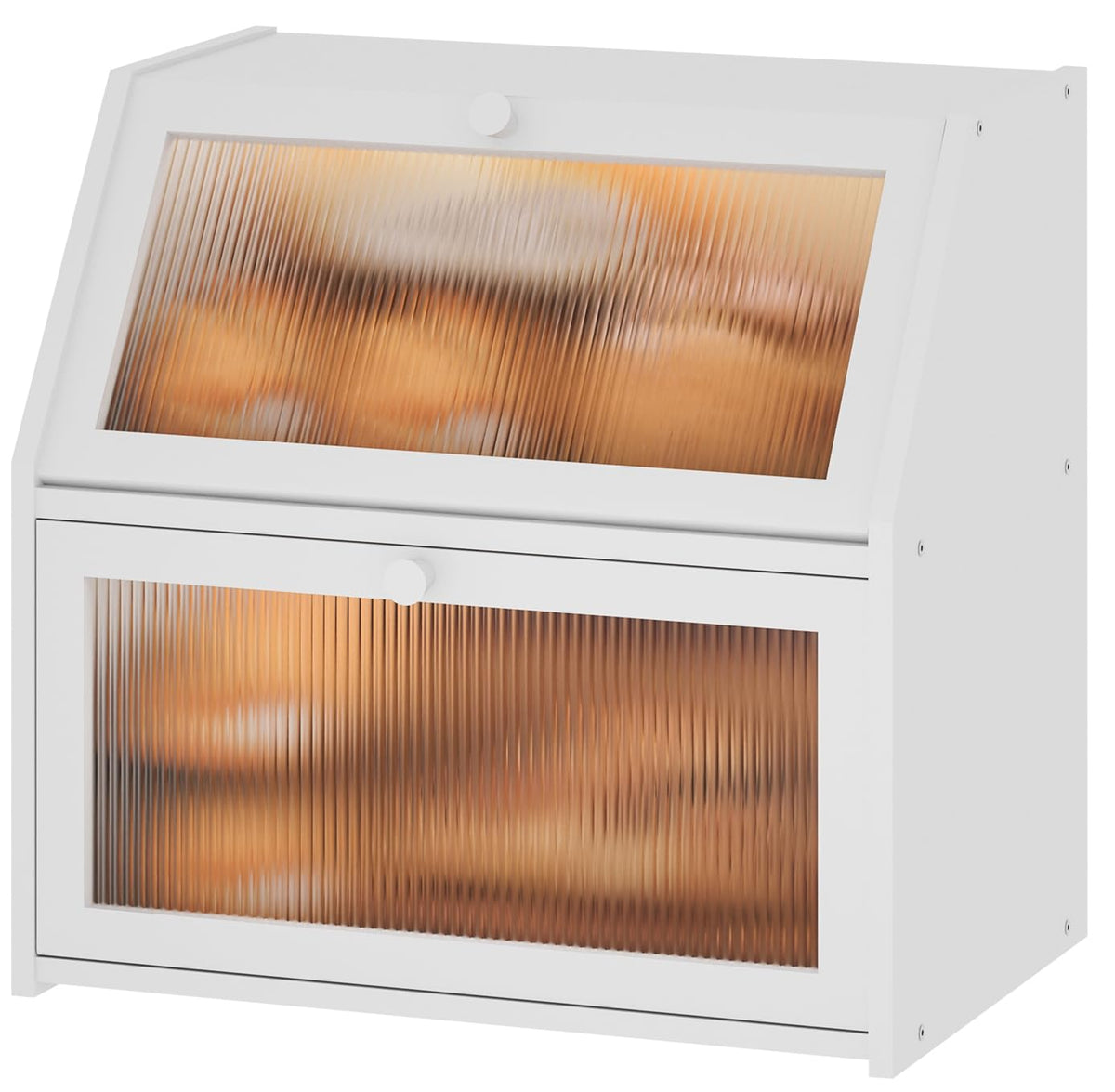 Caja pan Vriccc blanca de bambú, diseño elegante para conservar pan