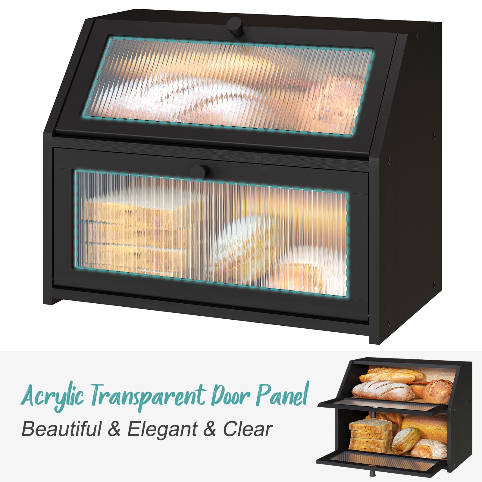 Vriccc panera de gran capacidad para pan, panecillos y más.