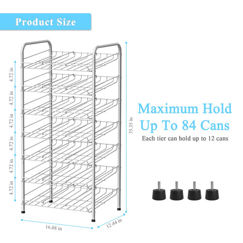Vrisa organizador latas 7 estantes interiores: metal resistente para una cocina ordenada